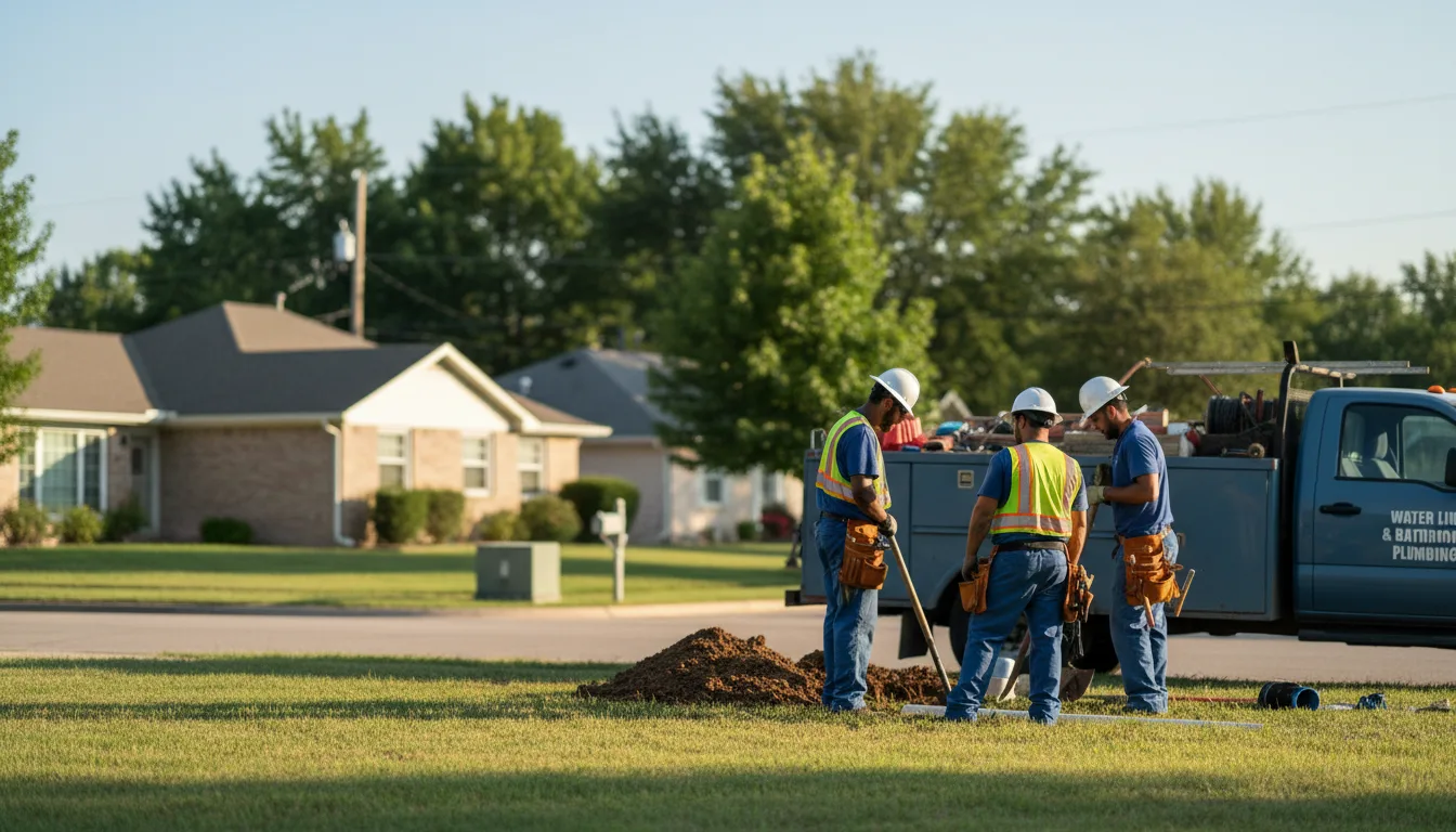 Residential water line and bathroom plumbing service in Oakfield, TN